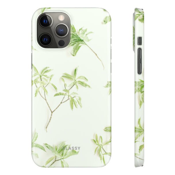 Leaves White Snap Case - Classy Cases - Phone Case - iPhone 12 Pro Max - Glossy -