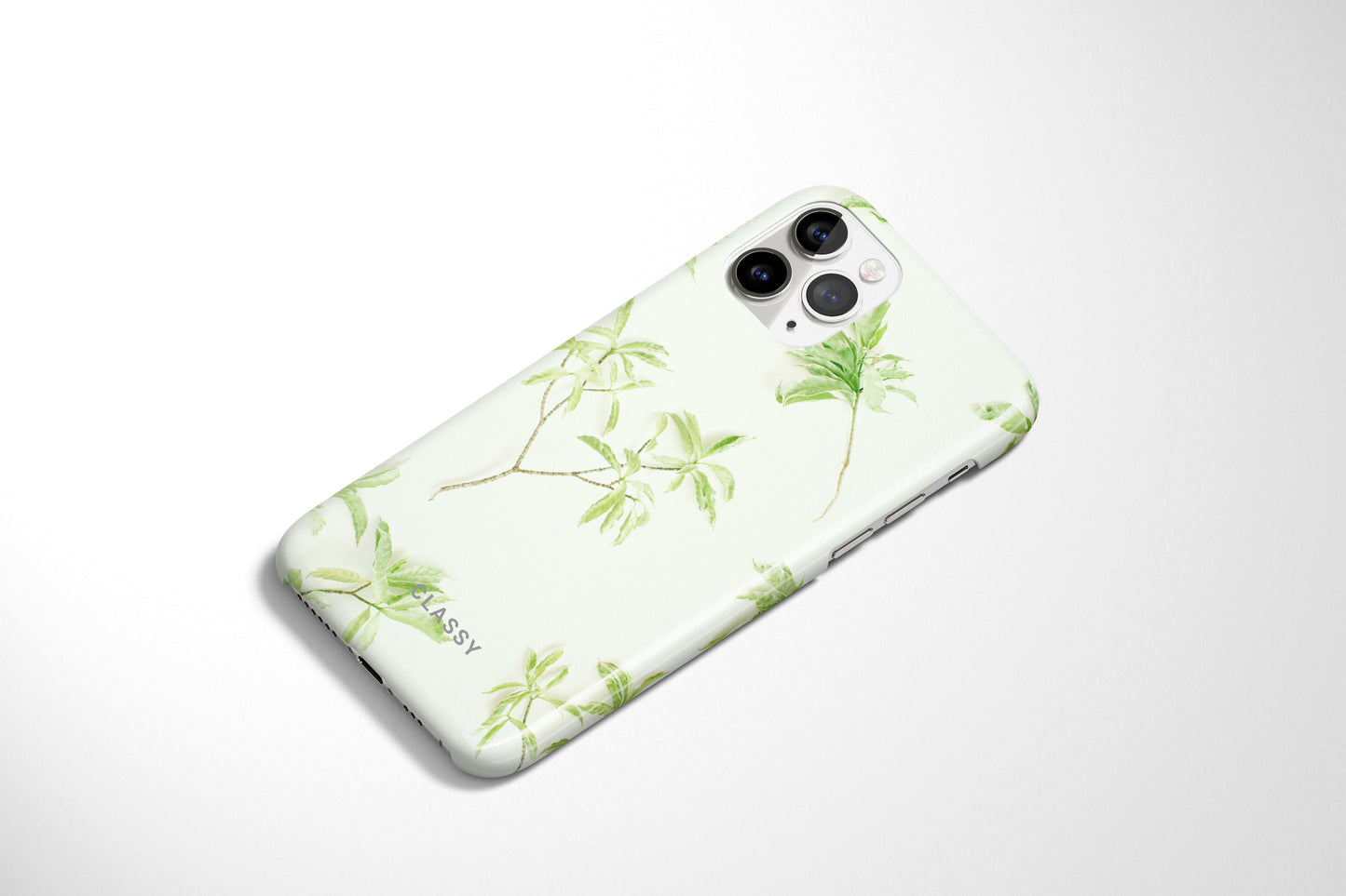 Leaves White Snap Case - Classy Cases - Phone Case - iPhone 12 Pro Max - Glossy -