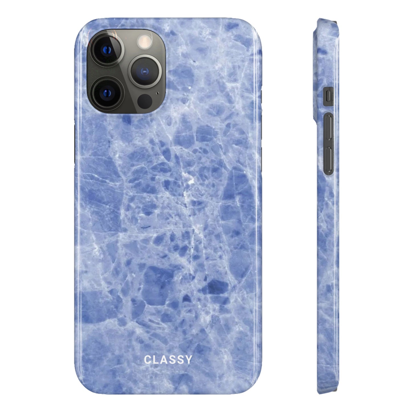 Light Blue Marble Snap Case - Classy Cases - Phone Case - iPhone 14 - Glossy -