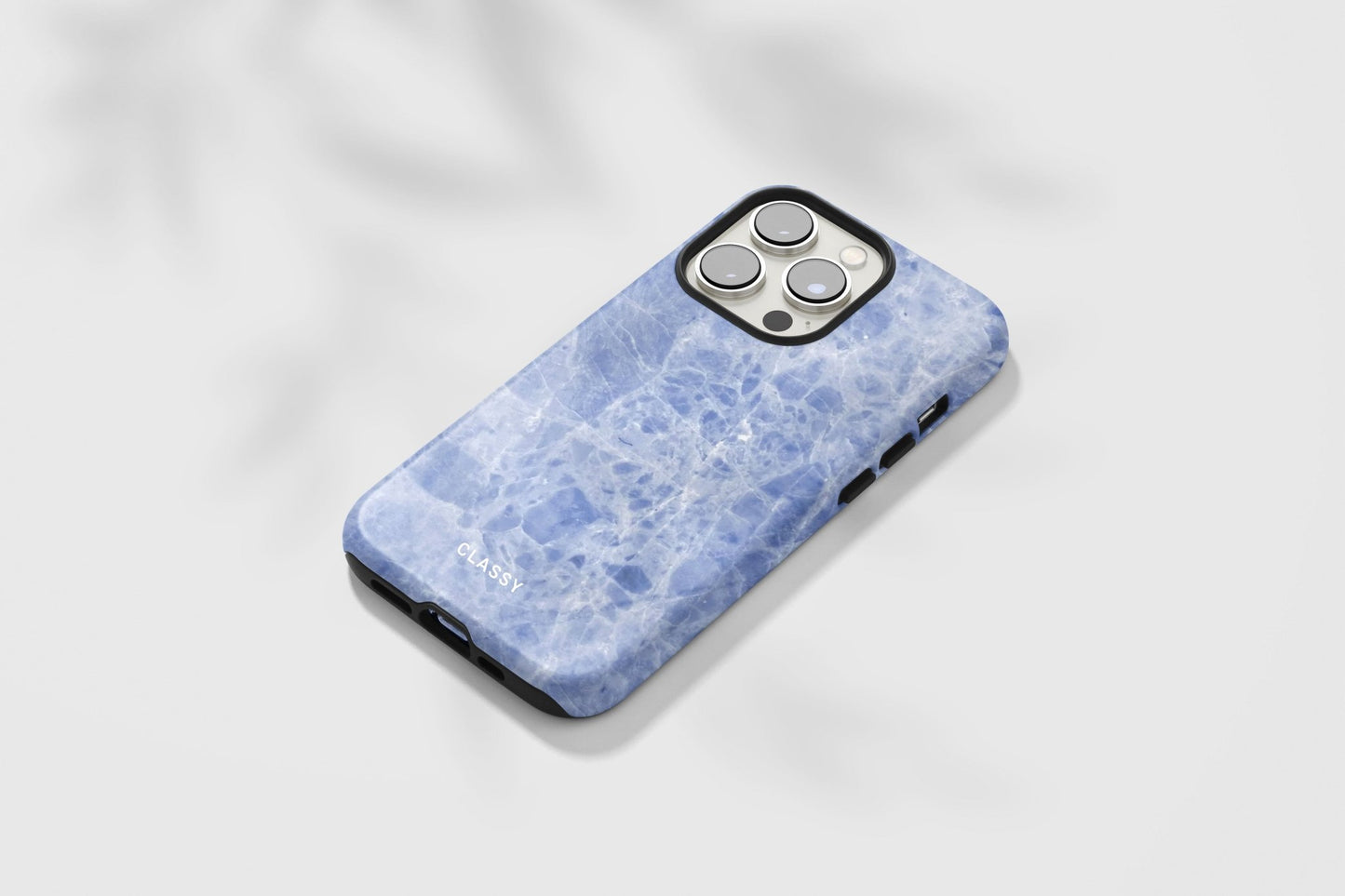 Light Blue Marble Tough Case - Classy Cases - Phone Case - iPhone 15 - Glossy -