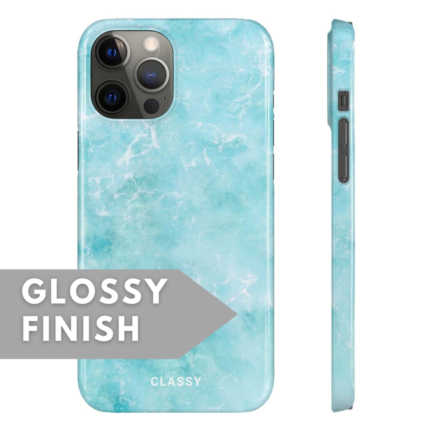 Light Blue Ocean Snap Case - Classy Cases - Phone Case - iPhone 12 Pro Max - Glossy -
