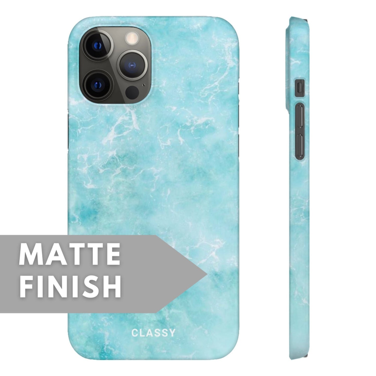 Light Blue Ocean Snap Case - Classy Cases - Phone Case - iPhone 12 Pro Max - Glossy -