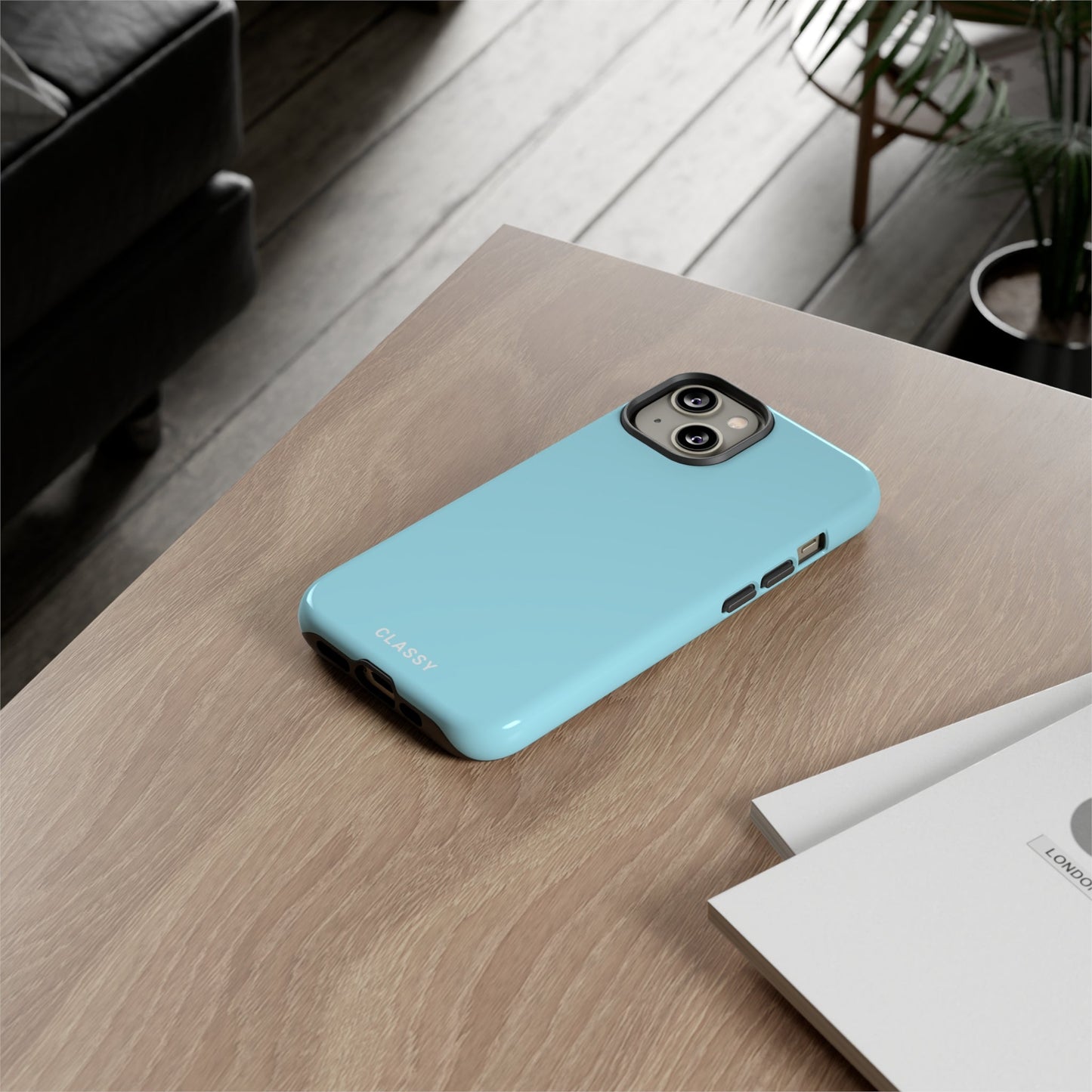 Light Blue Tough Case - Classy Cases - Phone Case - iPhone 14 - Glossy -