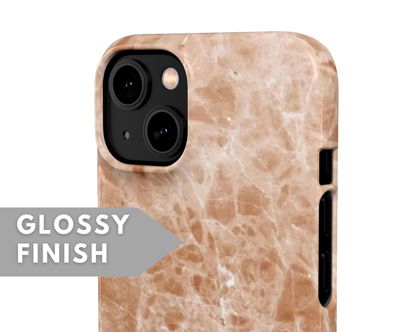Light Brown Marble Snap Case - Classy Cases - Phone Case - iPhone 14 - Glossy -