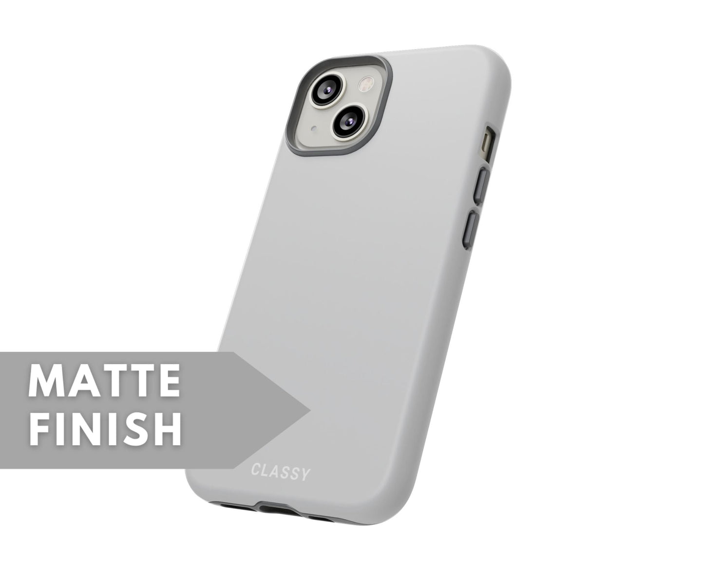 Light Gray Tough Case - Classy Cases - Phone Case - iPhone 14 - Glossy -