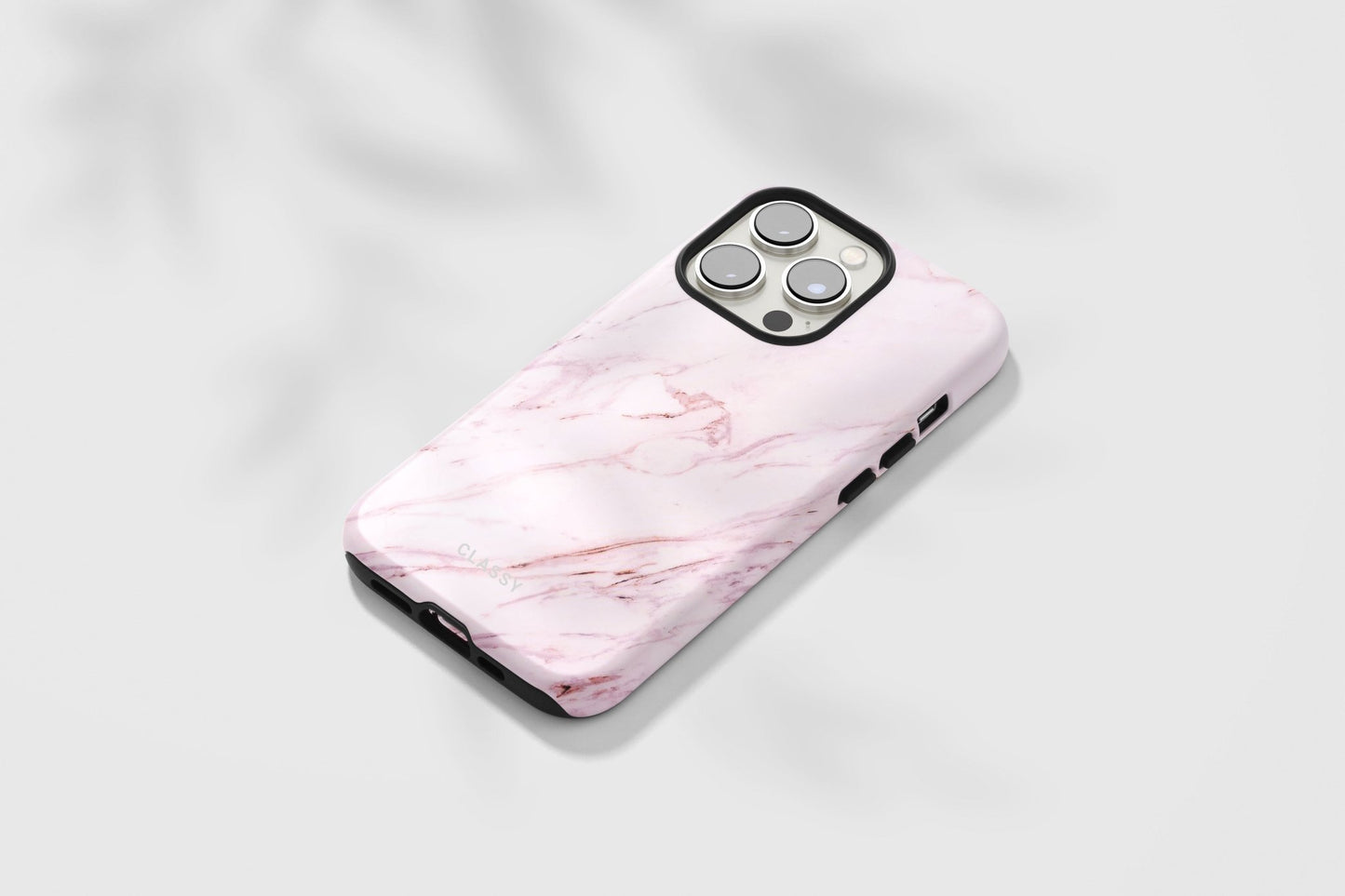 Light Pink Marble Tough Case - Classy Cases - Phone Case - iPhone 15 - Glossy -