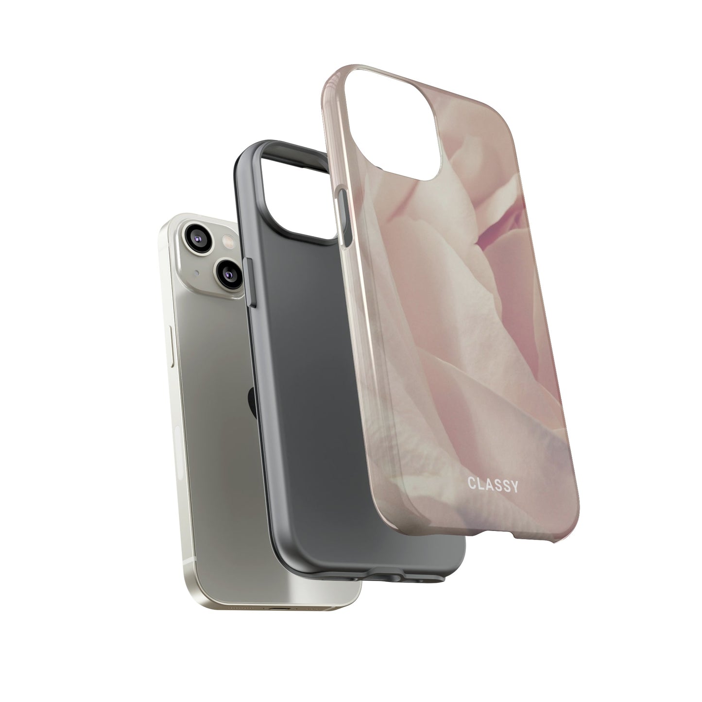 Light Pink Rose Tough Case - Classy Cases - Phone Case - iPhone 15 - Glossy -