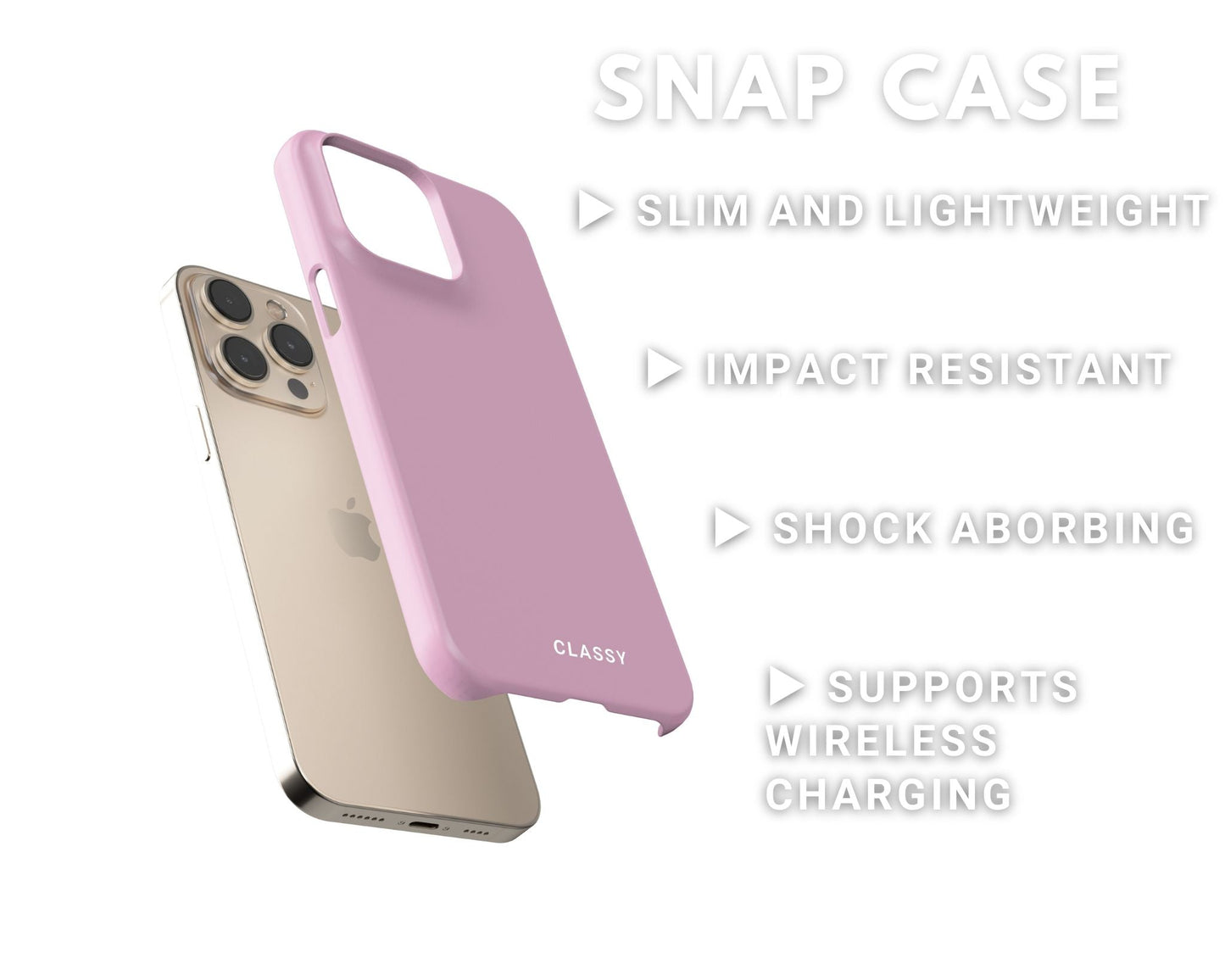Light Pink Snap Case - Classy Cases - Phone Case - iPhone 14 - Glossy -