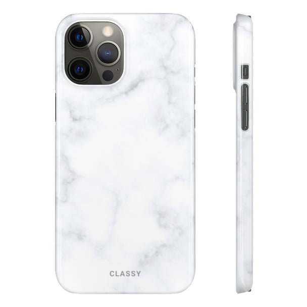 Light White Marble Snap Case - Classy Cases - Phone Case - iPhone 12 Pro Max - Glossy -