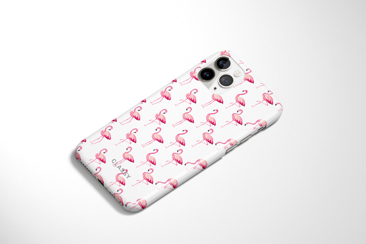 Little Flamingo White Snap Case - Classy Cases - Phone Case - iPhone 12 Pro Max - Glossy -