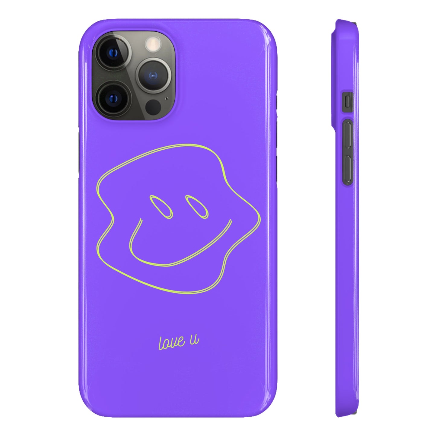 love u Purple Snap Case - Classy Cases - Phone Case - iPhone 14 - Glossy -
