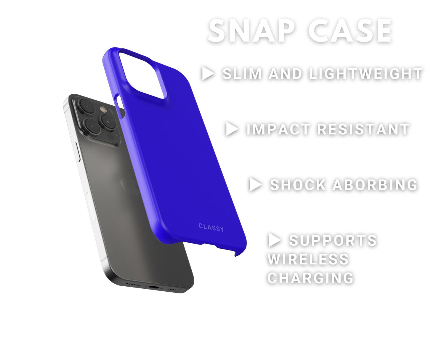 Neon Navy Blue Snap Case - Classy Cases - Phone Case - iPhone 14 - Glossy -