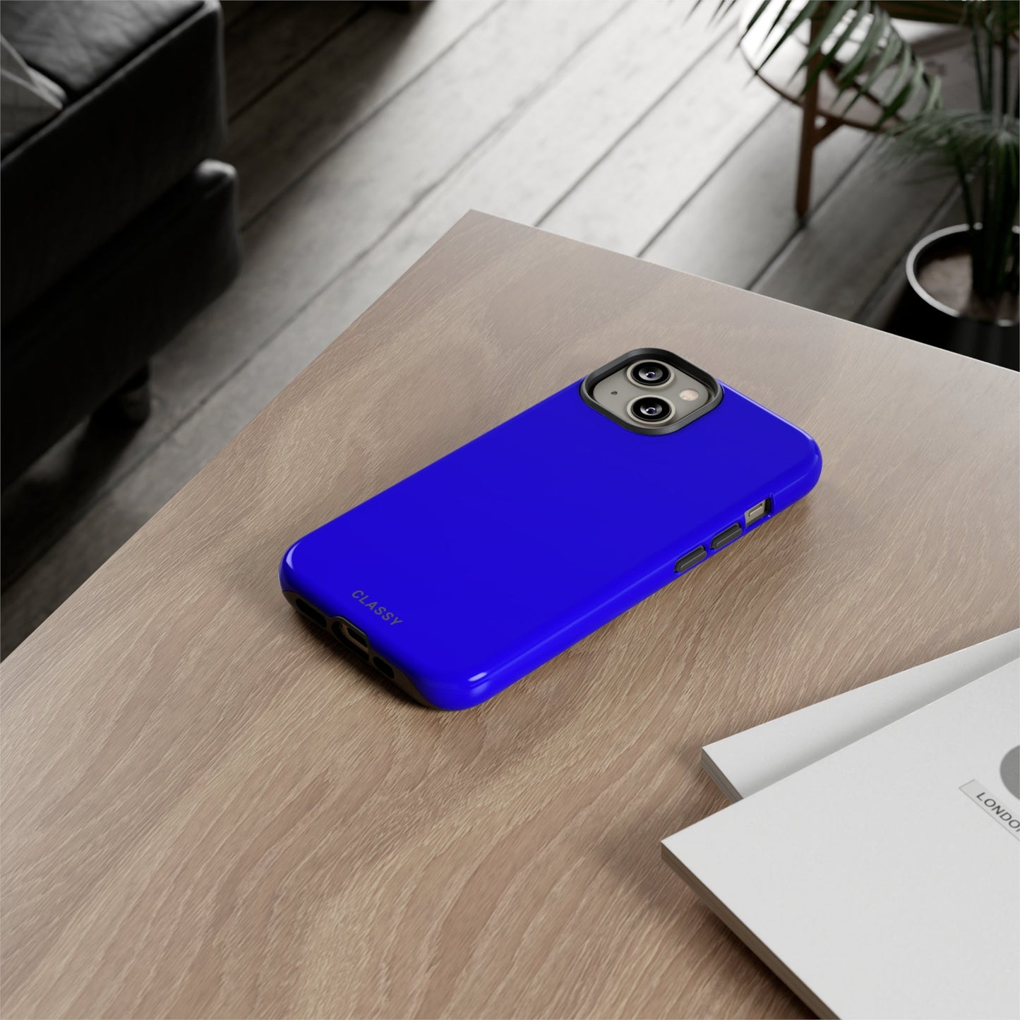 Neon Navy Blue Tough Case - Classy Cases - Phone Case - iPhone 14 - Glossy -