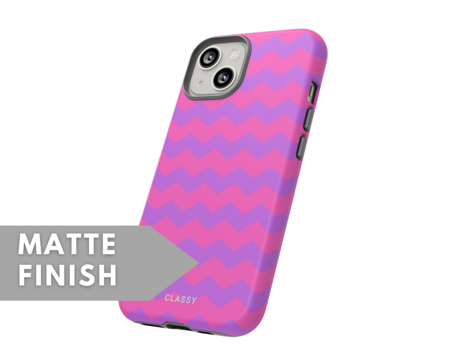 Pink and Purple Pattern Tough Case - Classy Cases - Phone Case - iPhone 14 - Glossy -