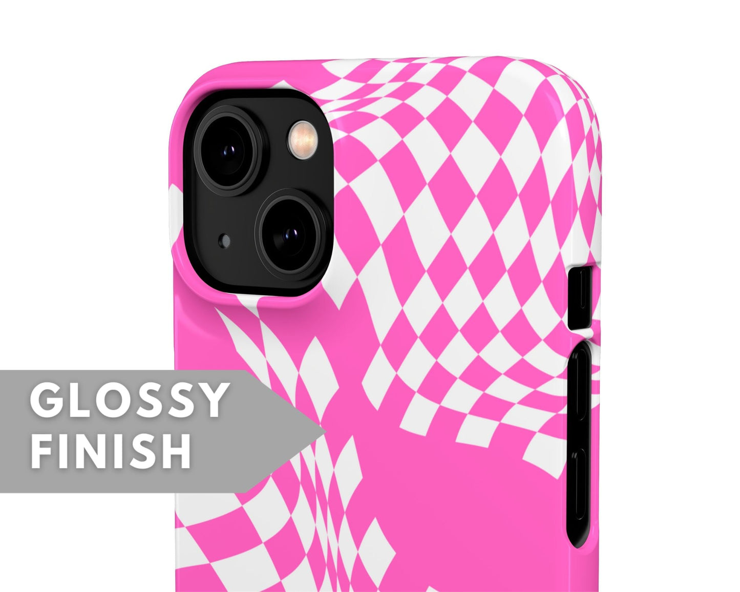 Pink and White Pattern Snap Case - Classy Cases - Phone Case - iPhone 14 - Glossy -