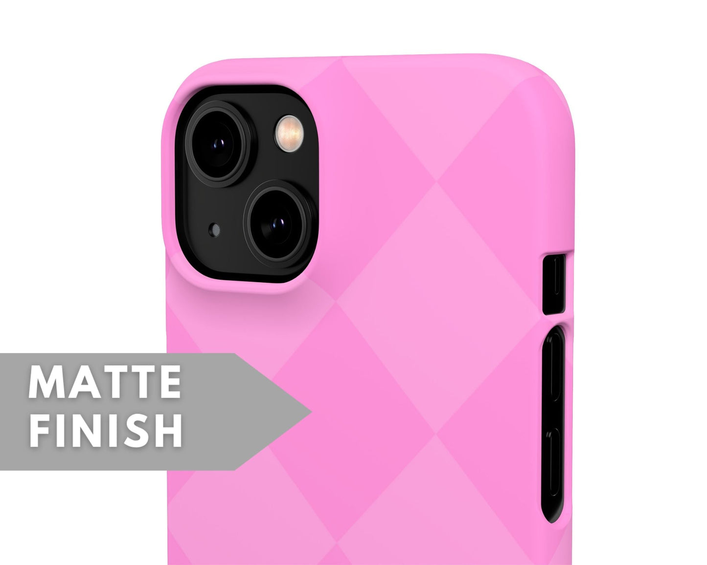 Pink Check Pattern Snap Case - Classy Cases - Phone Case - iPhone 14 - Glossy -