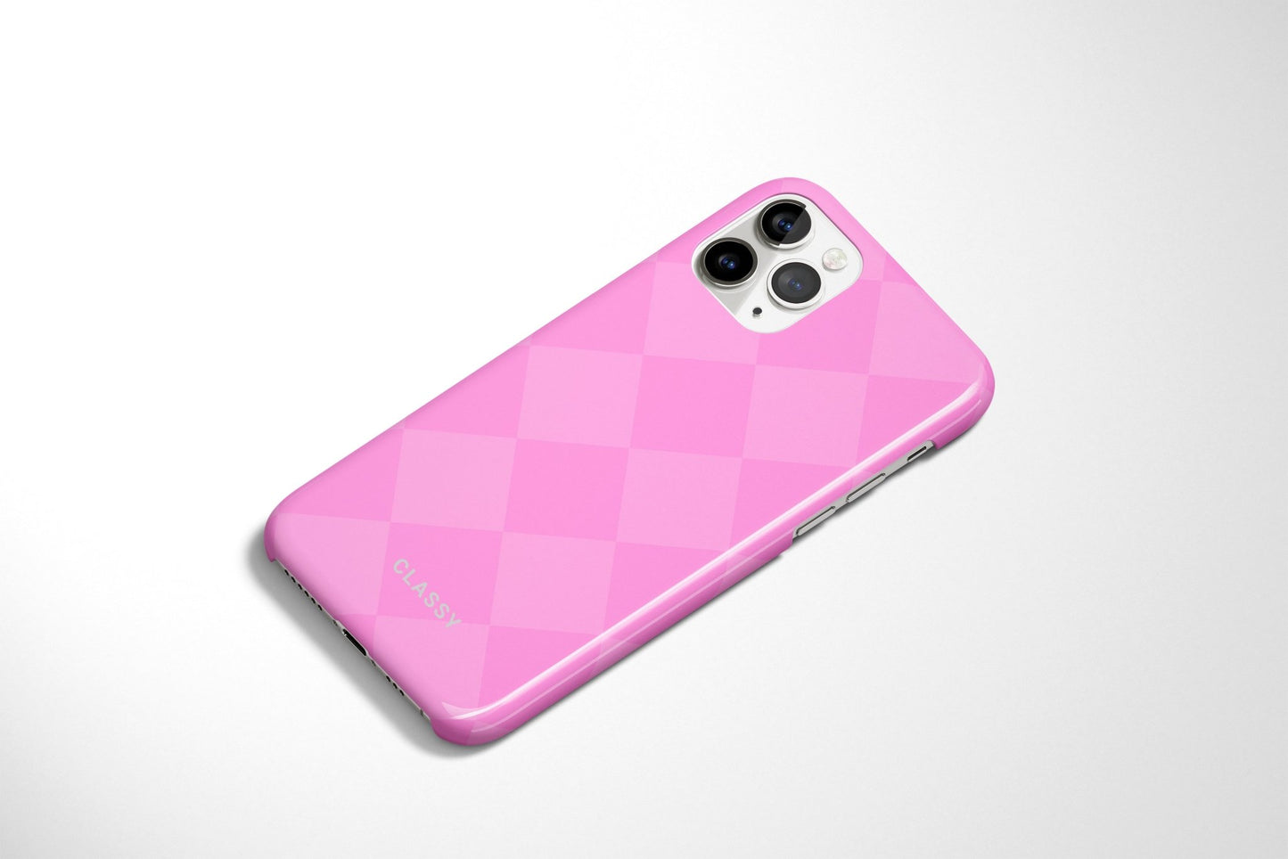 Pink Check Pattern Snap Case - Classy Cases - Phone Case - iPhone 14 - Glossy -