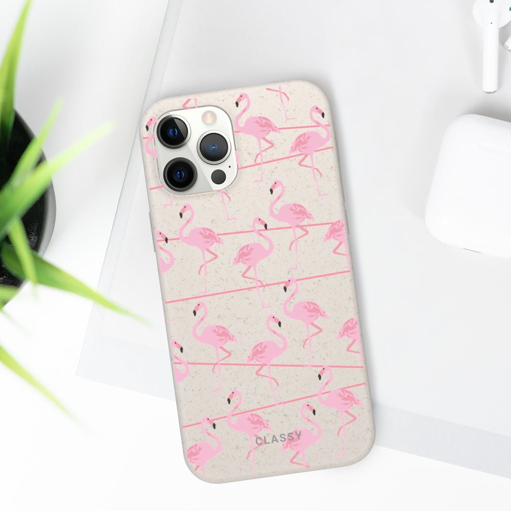Pink Flamingo Biodegradable Case - Classy Cases