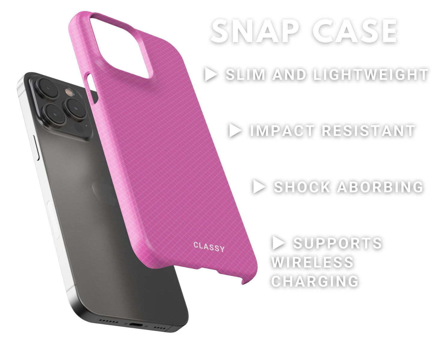 Pink Pattern Snap Case - Classy Cases - Phone Case - iPhone 14 - Glossy -