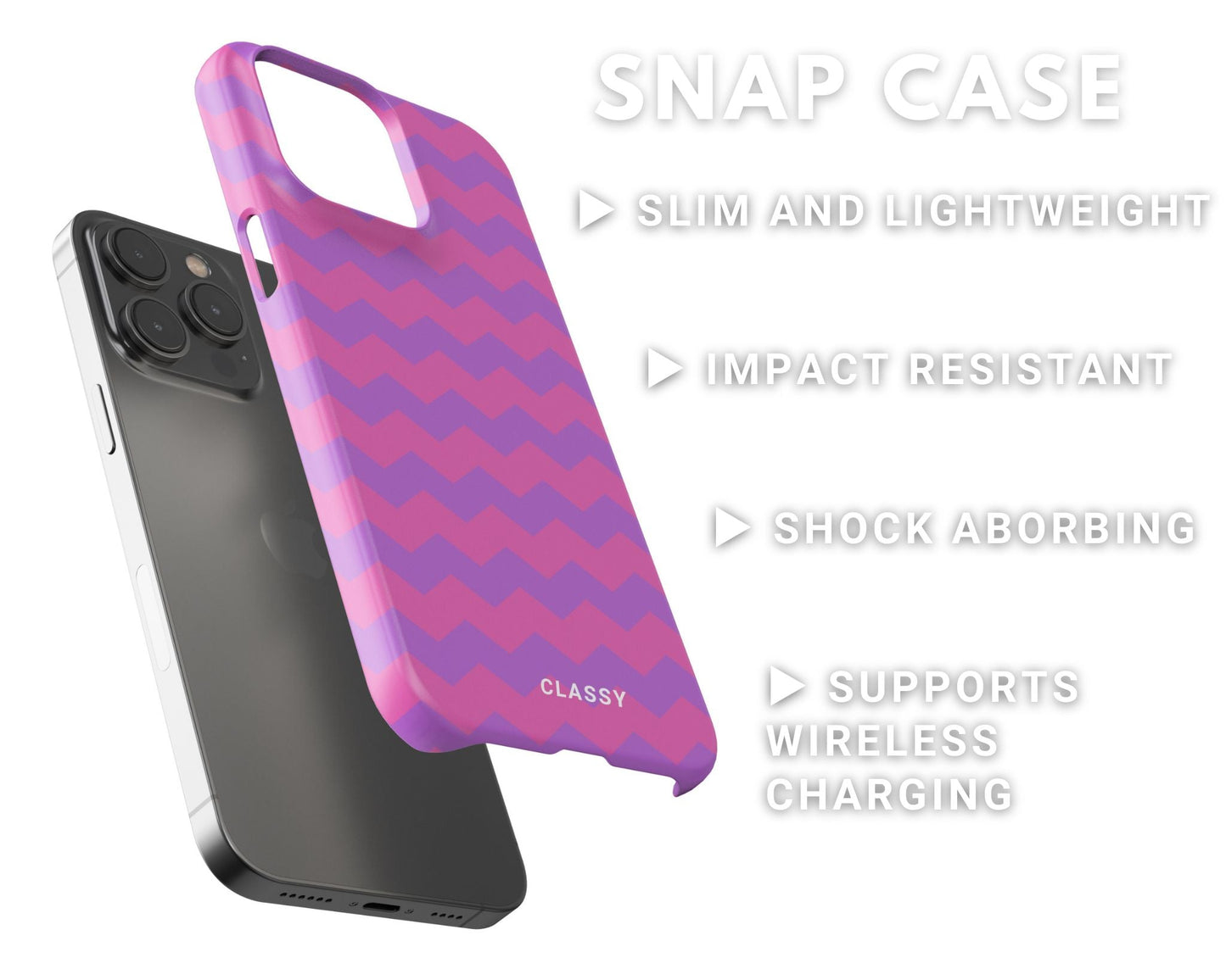 Pink Pattern Snap Case - Classy Cases - Phone Case - iPhone 14 - Glossy -