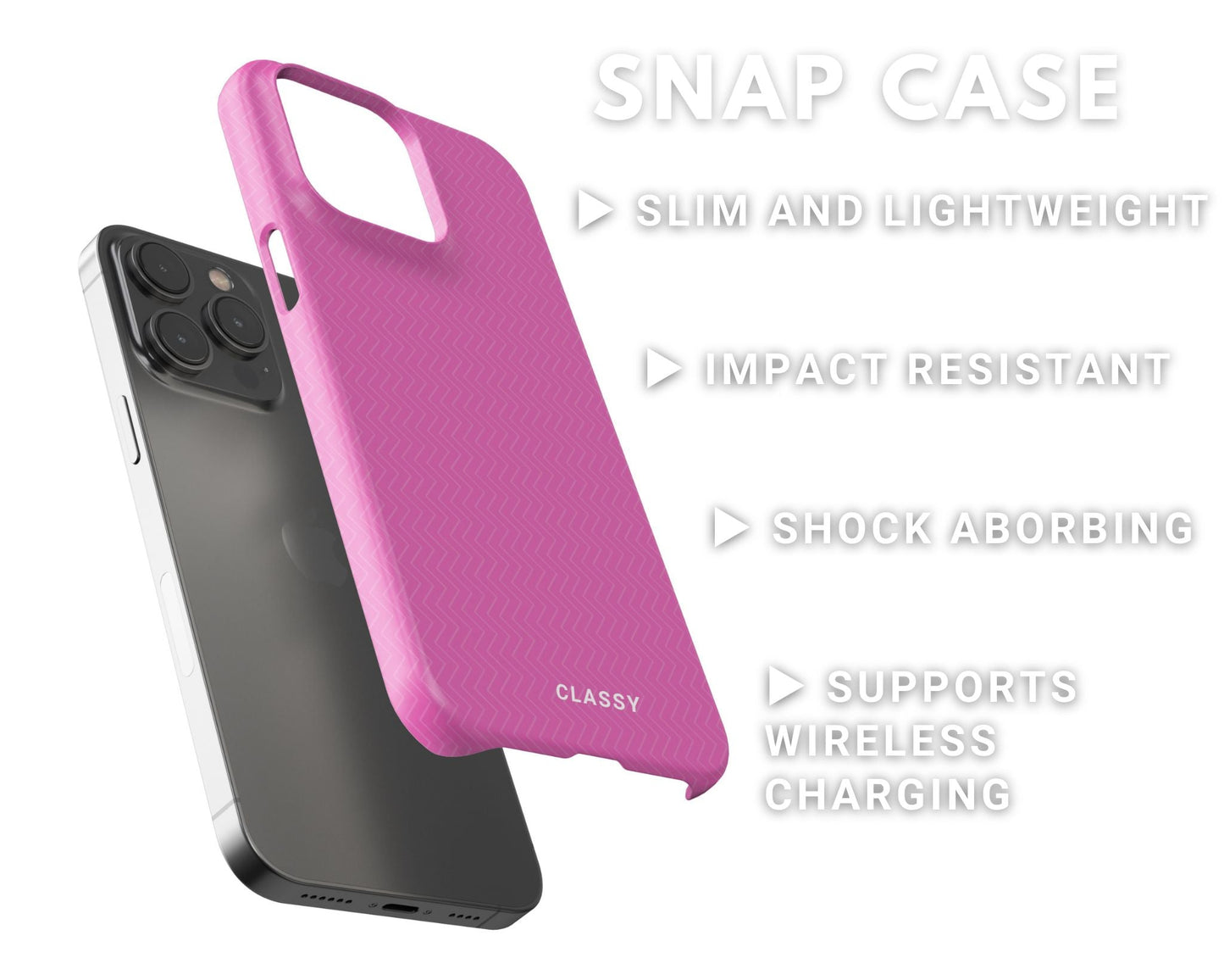 Pink Pattern Snap Case - Classy Cases - Phone Case - iPhone 14 - Glossy -