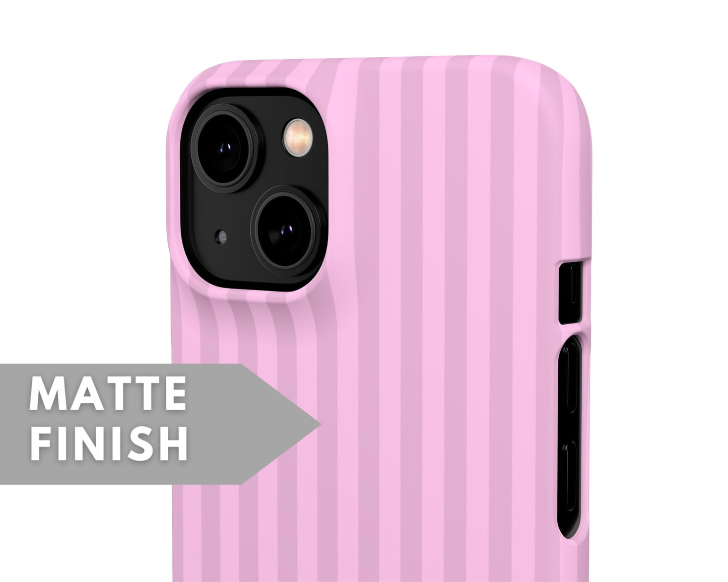 Pink Striped Snap Case - Classy Cases - Phone Case - iPhone 14 - Glossy -