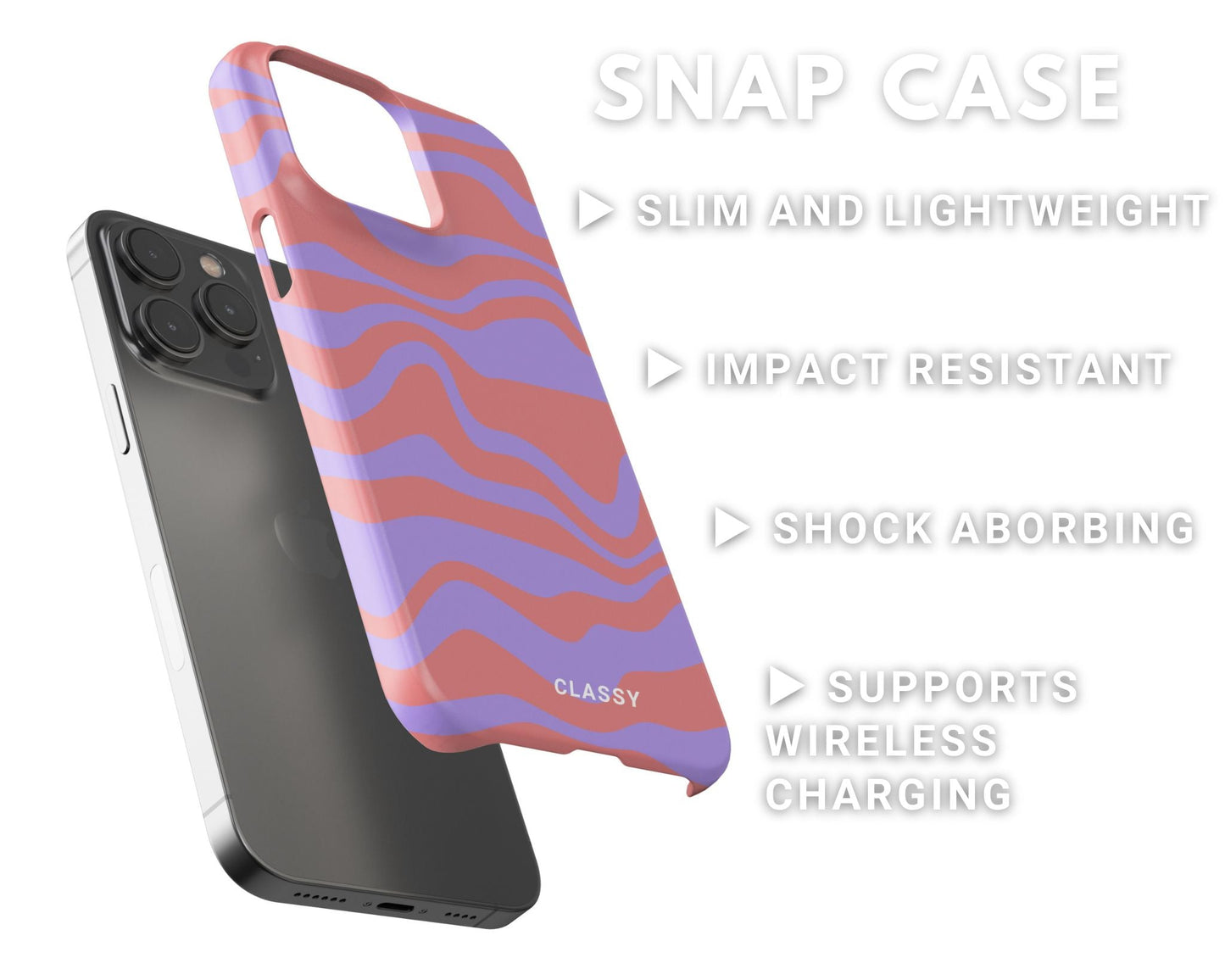 Purple and Red Swirl Snap Case - Classy Cases - Phone Case - iPhone 14 - Glossy -