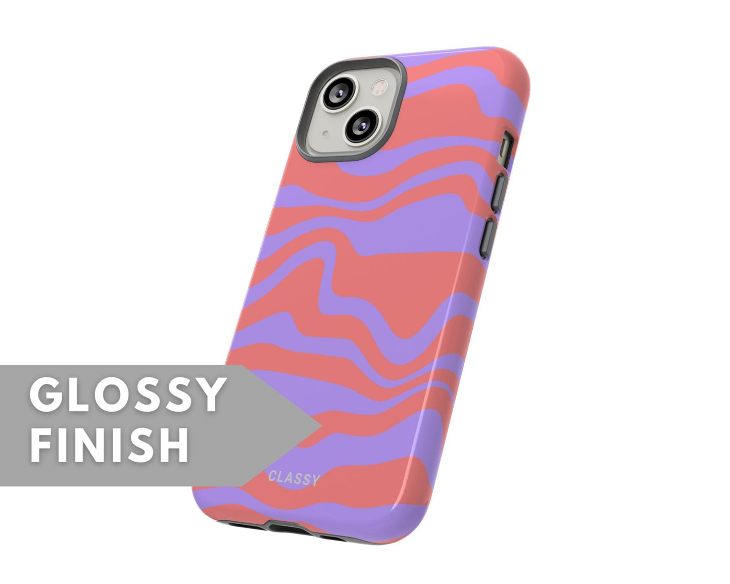 Purple and Red Swirl Tough Case - Classy Cases - Phone Case - iPhone 14 - Glossy -