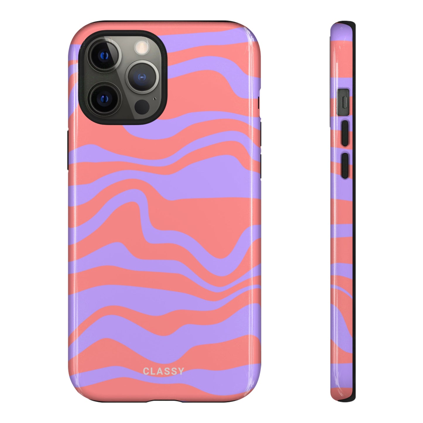 Purple and Red Swirl Tough Case - Classy Cases - Phone Case - iPhone 14 - Glossy -