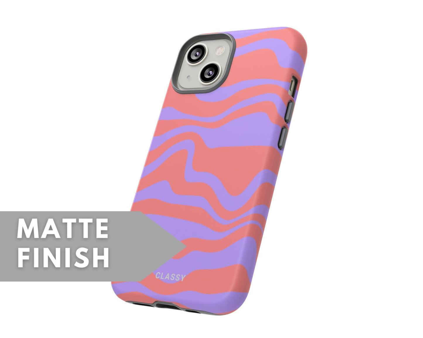 Purple and Red Swirl Tough Case - Classy Cases - Phone Case - iPhone 14 - Glossy -