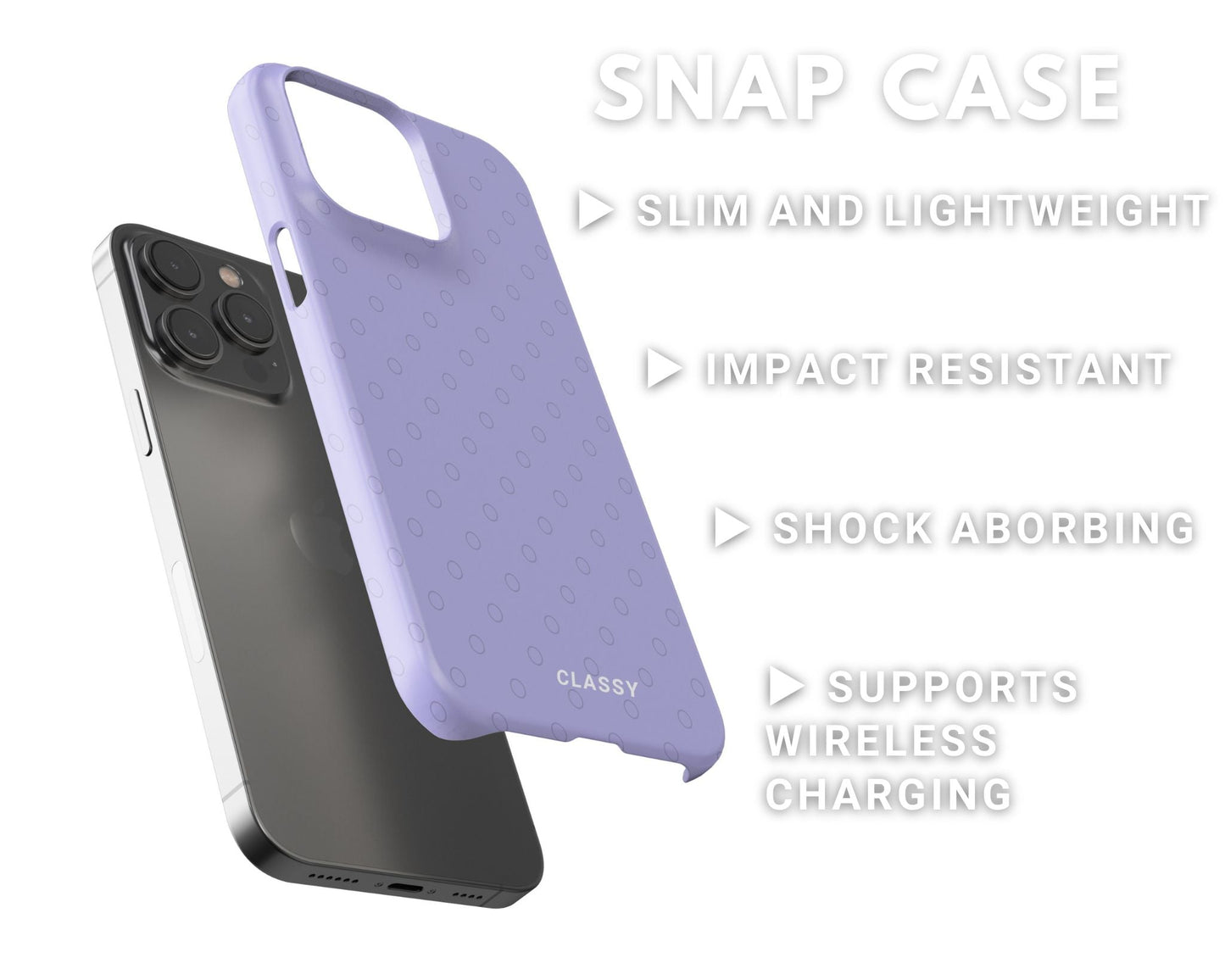 Purple Dots Snap Case - Classy Cases - Phone Case - iPhone 14 - Glossy -