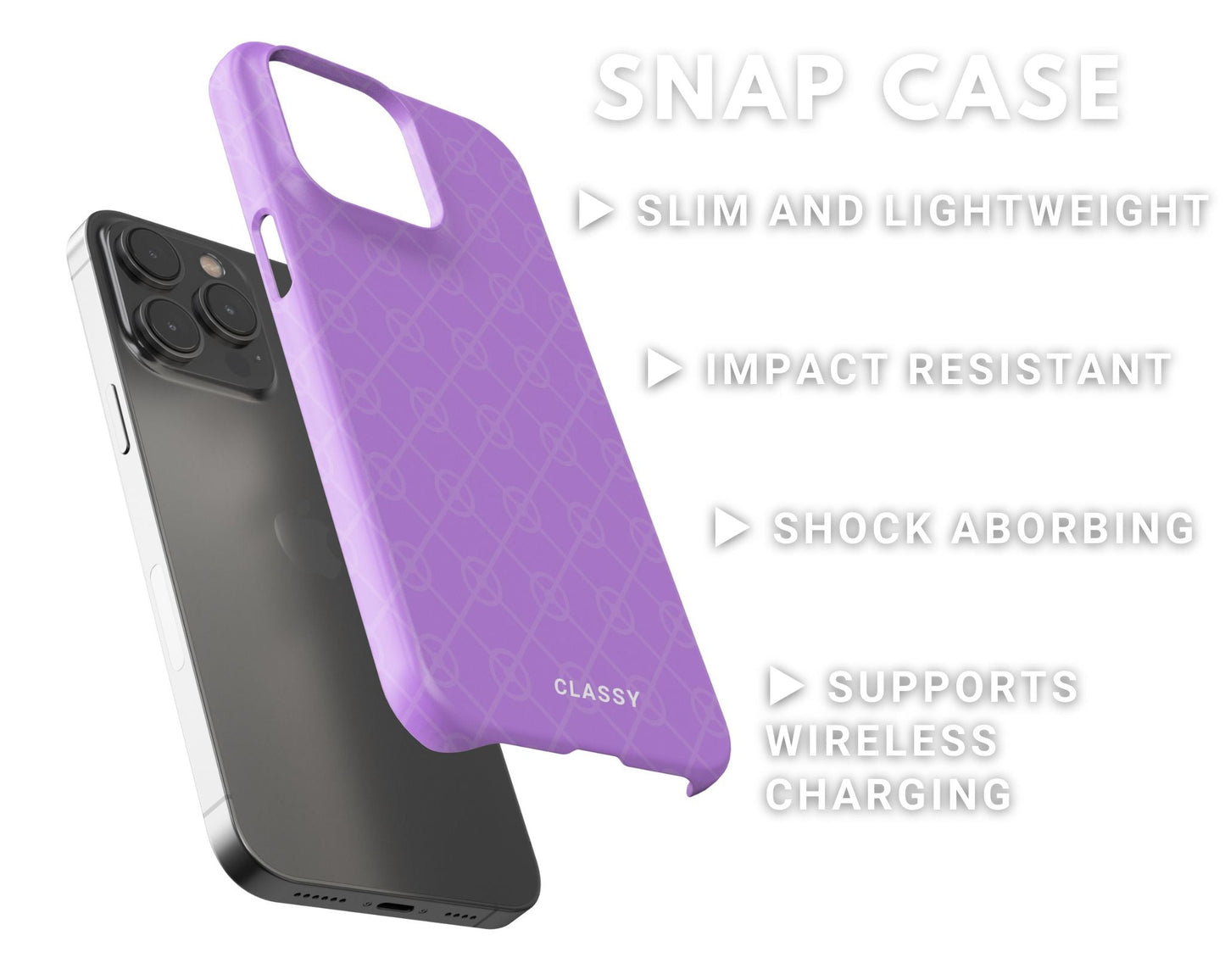 Purple Pattern Snap Case - Classy Cases - Phone Case - iPhone 14 - Glossy -