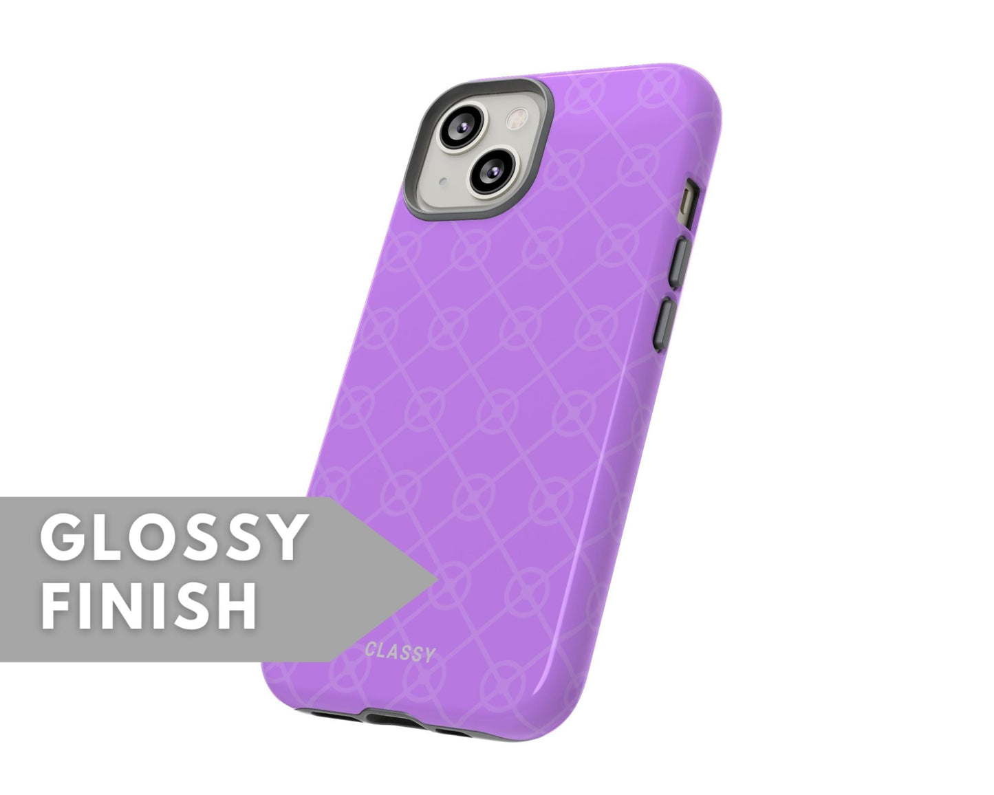 Purple Pattern Tough Case - Classy Cases - Phone Case - iPhone 14 - Glossy -