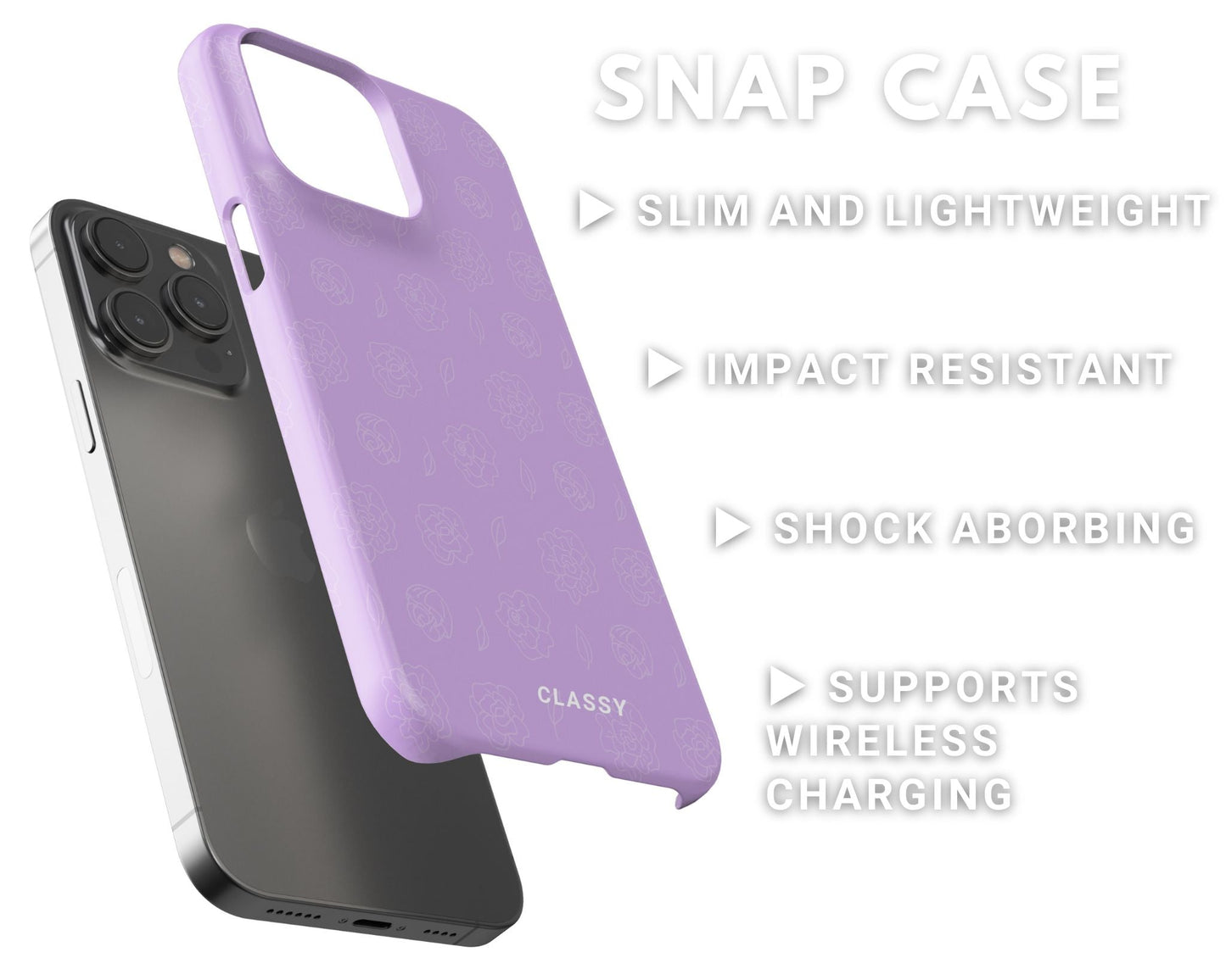 Purple Roses Snap Case - Classy Cases - Phone Case - iPhone 14 - Glossy -