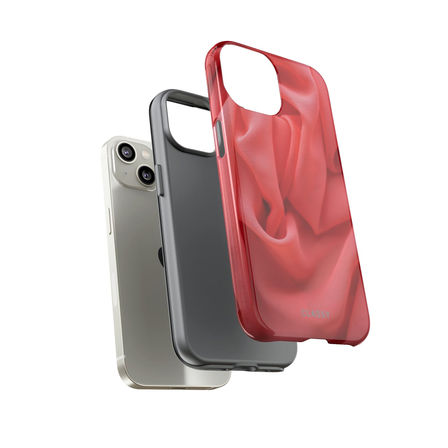 Red Waves Tough Case - Classy Cases - Phone Case - iPhone 15 - Glossy -