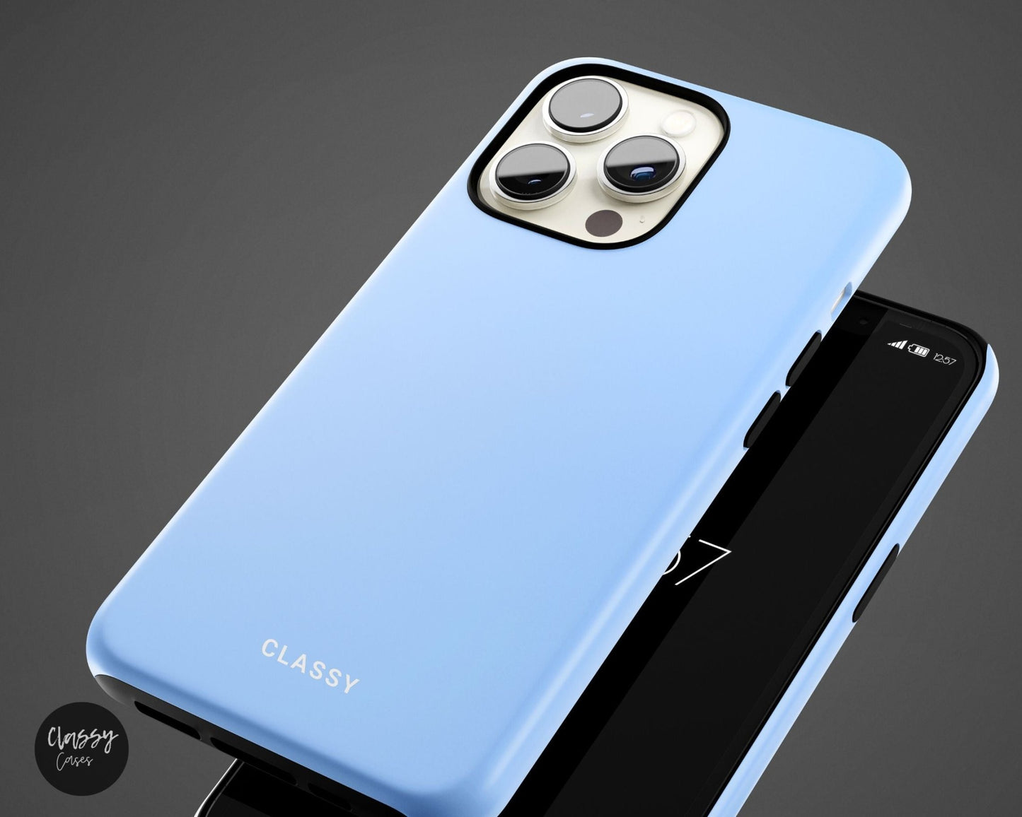 Sky Blue Tough Case - Classy Cases - Phone Case - iPhone 14 - Glossy -