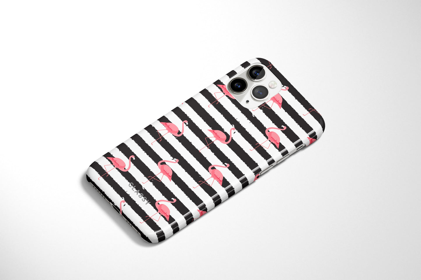 Striped Flamingos Snap Case - Classy Cases - Phone Case - iPhone 12 Pro Max - Glossy -