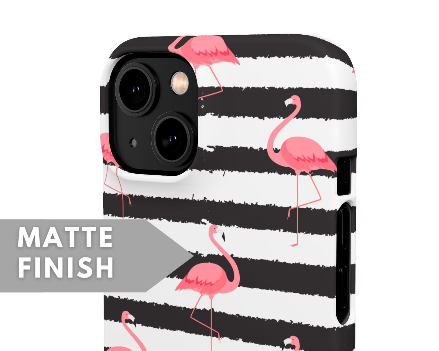 Striped Flamingos Snap Case - Classy Cases - Phone Case - iPhone 14 - Glossy -