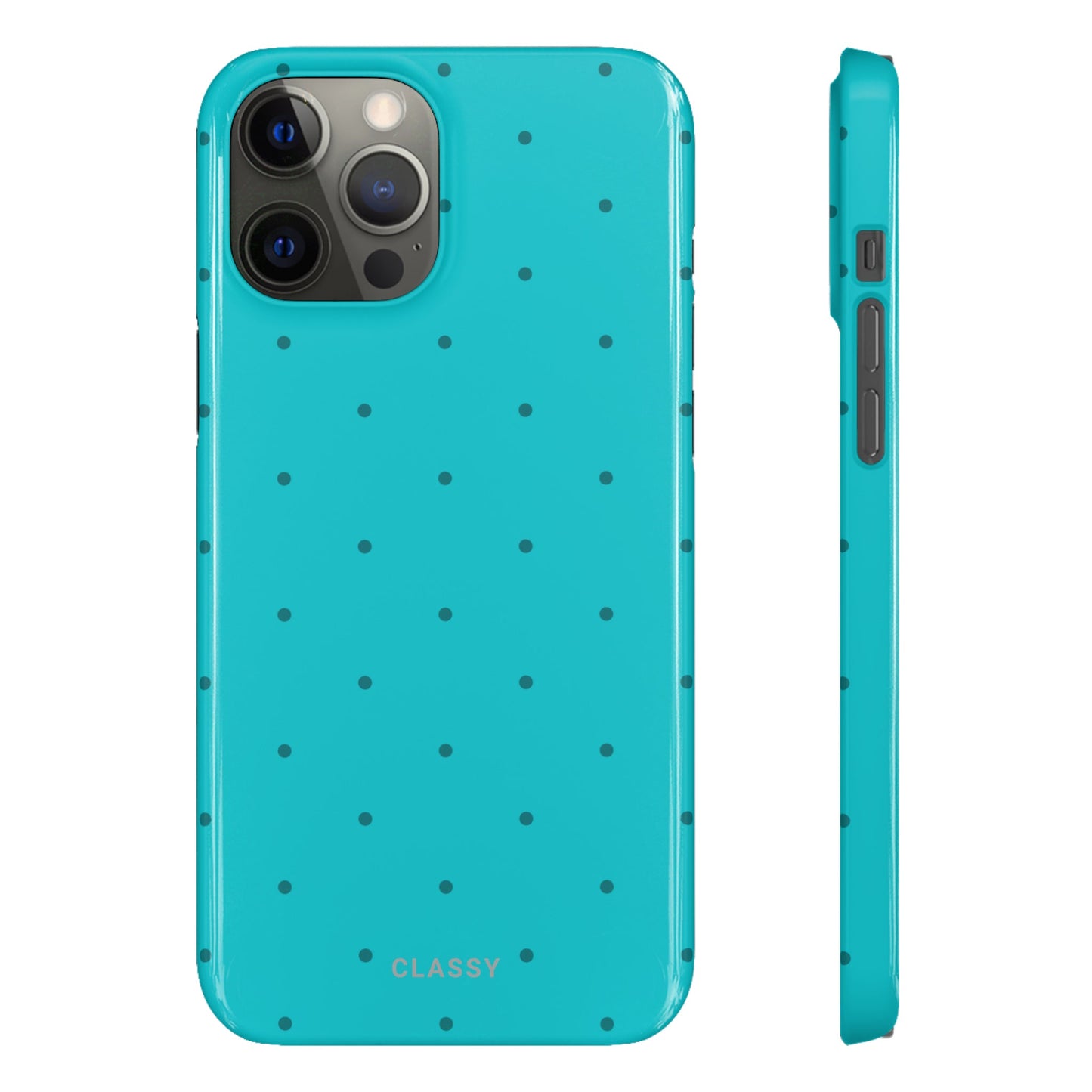 Turquoise Dots Snap Case - Classy Cases - Phone Case - iPhone 14 - Glossy -