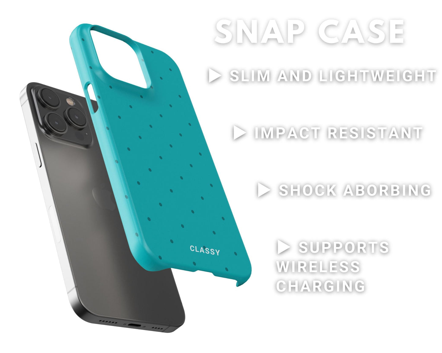 Turquoise Dots Snap Case - Classy Cases - Phone Case - iPhone 14 - Glossy -