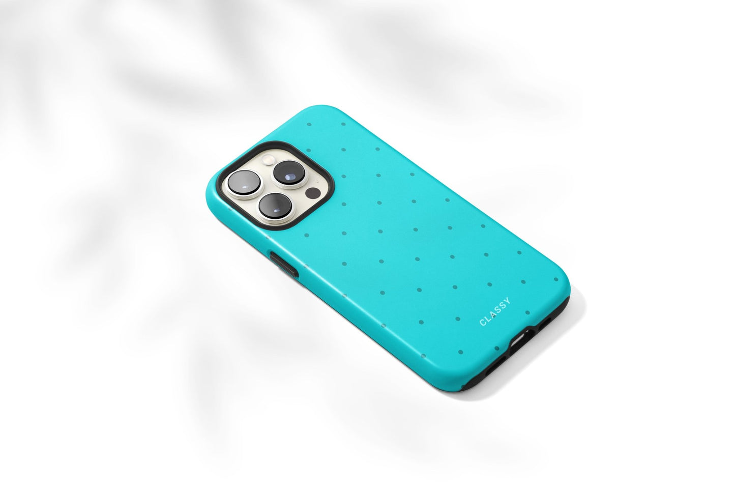 Turquoise Dots Tough Case - Classy Cases - Phone Case - iPhone 14 - Glossy -