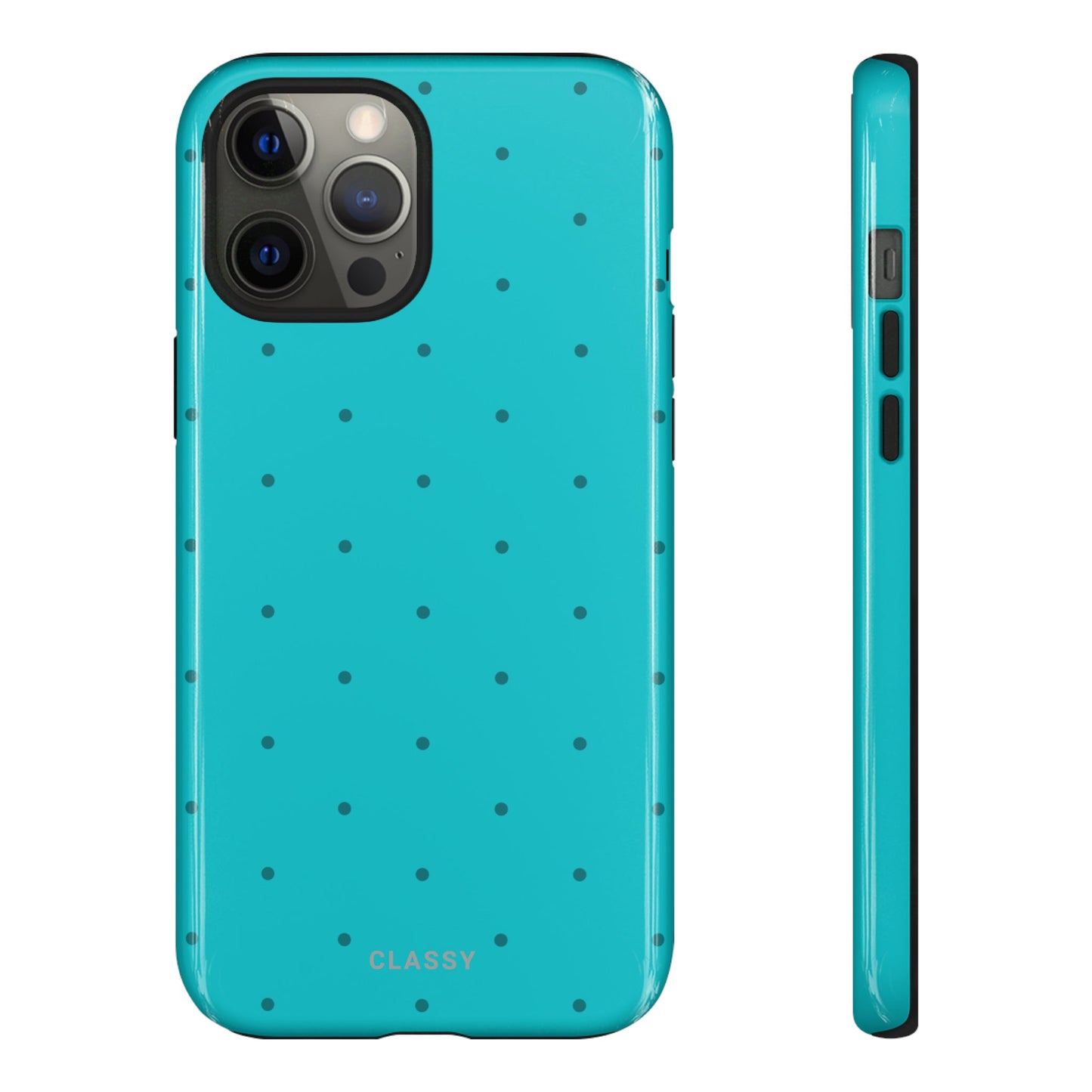Turquoise Dots Tough Case - Classy Cases - Phone Case - iPhone 14 - Glossy -