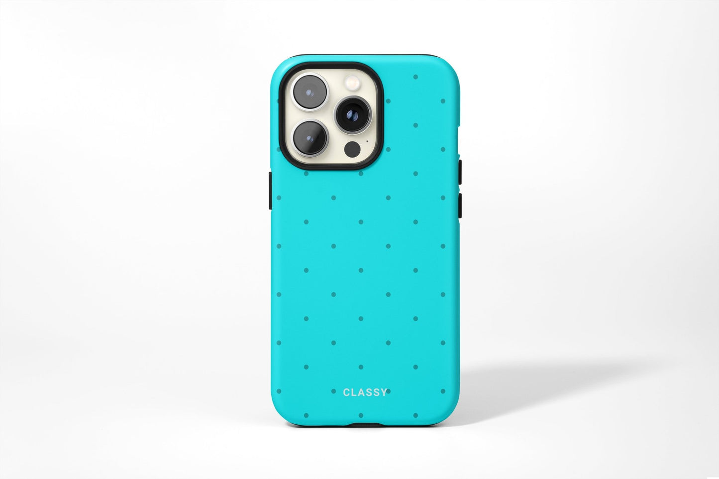 Turquoise Dots Tough Case - Classy Cases - Phone Case - iPhone 14 - Glossy -