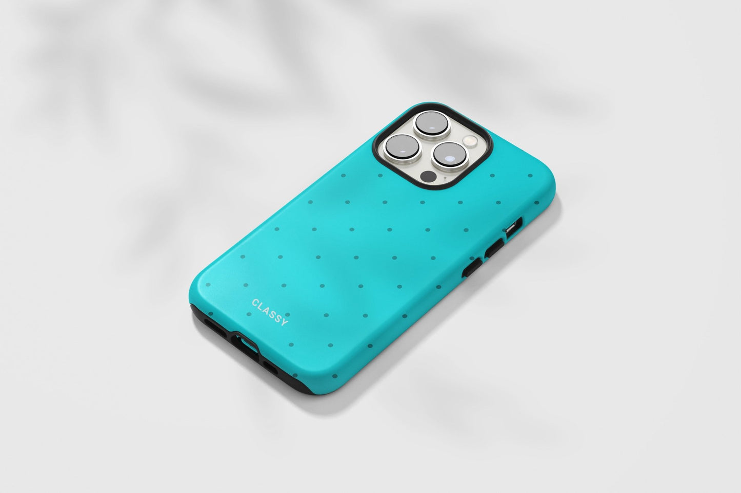 Turquoise Dots Tough Case - Classy Cases - Phone Case - iPhone 14 - Glossy -