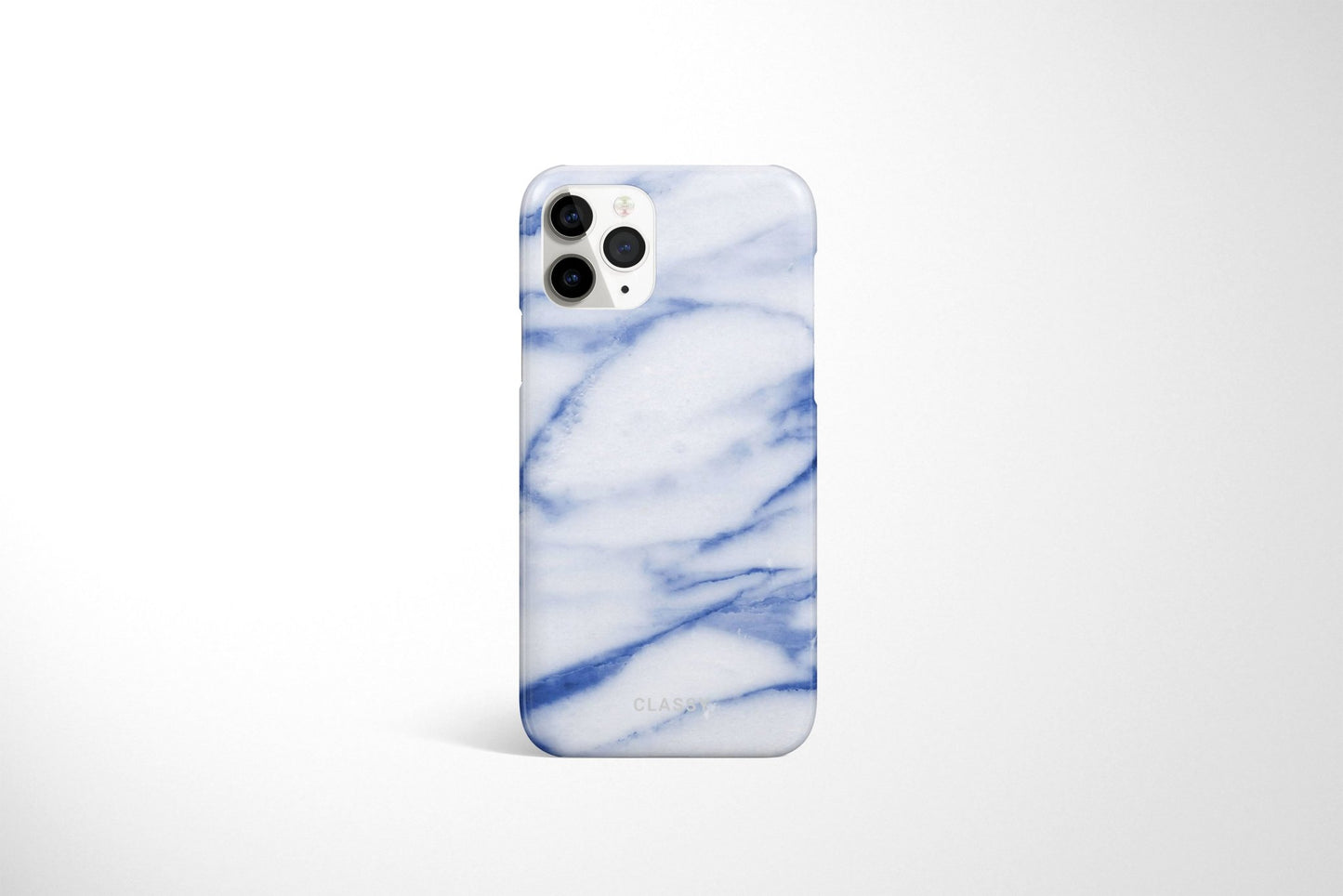 White and Blue Marble Snap Case - Classy Cases - Phone Case - iPhone 14 - Glossy -