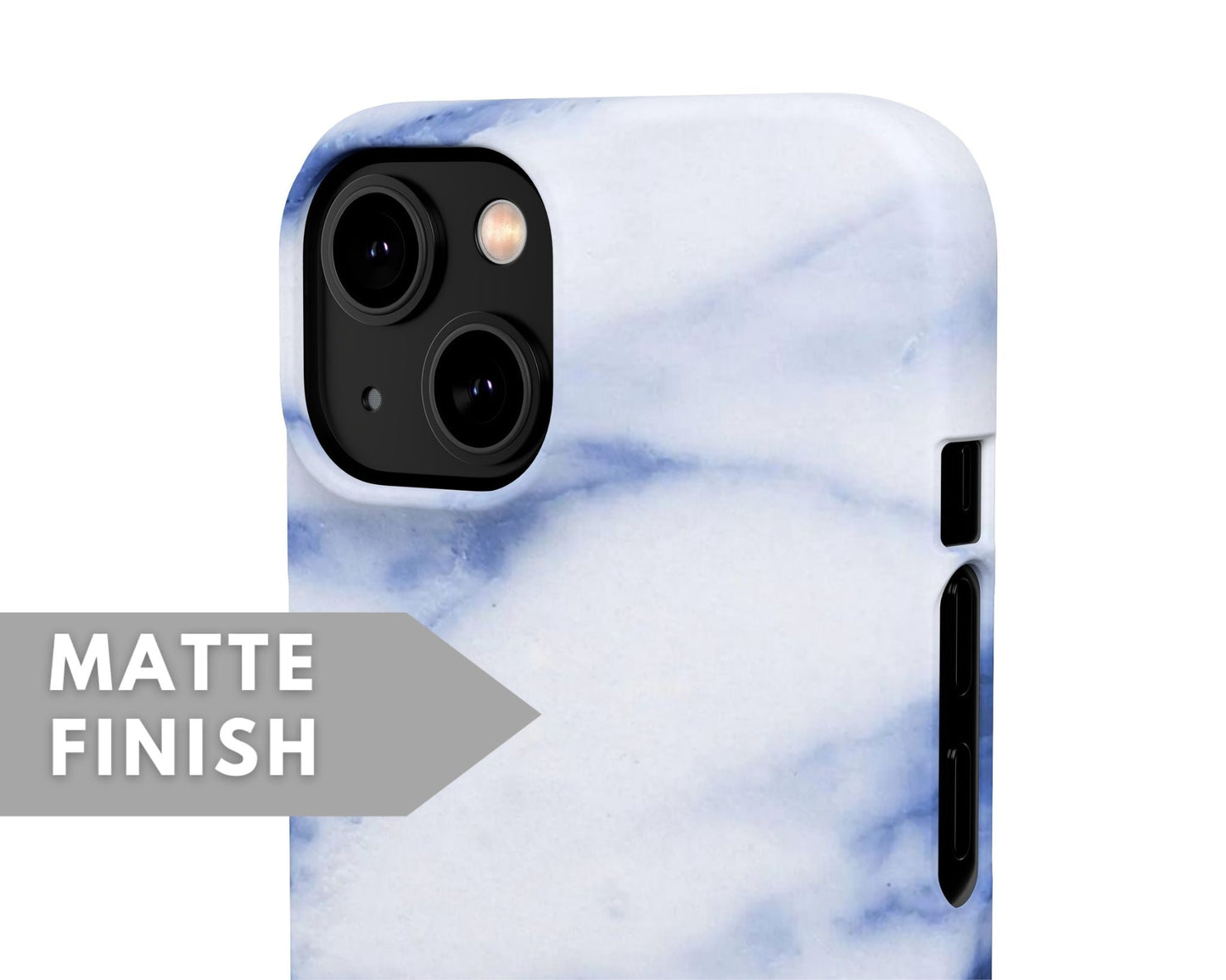 White and Blue Marble Snap Case - Classy Cases - Phone Case - iPhone 14 - Glossy -