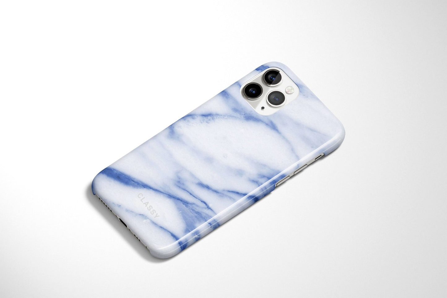 White and Blue Marble Snap Case - Classy Cases - Phone Case - iPhone 14 - Glossy -