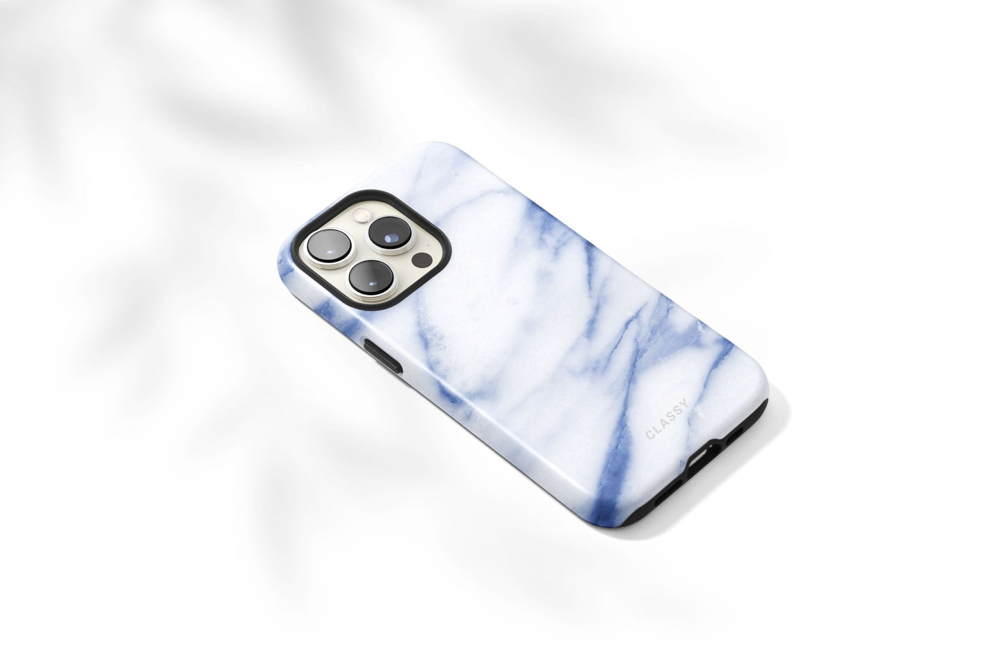 White and Blue Marble Tough Case - Classy Cases - Phone Case - iPhone 15 - Glossy -