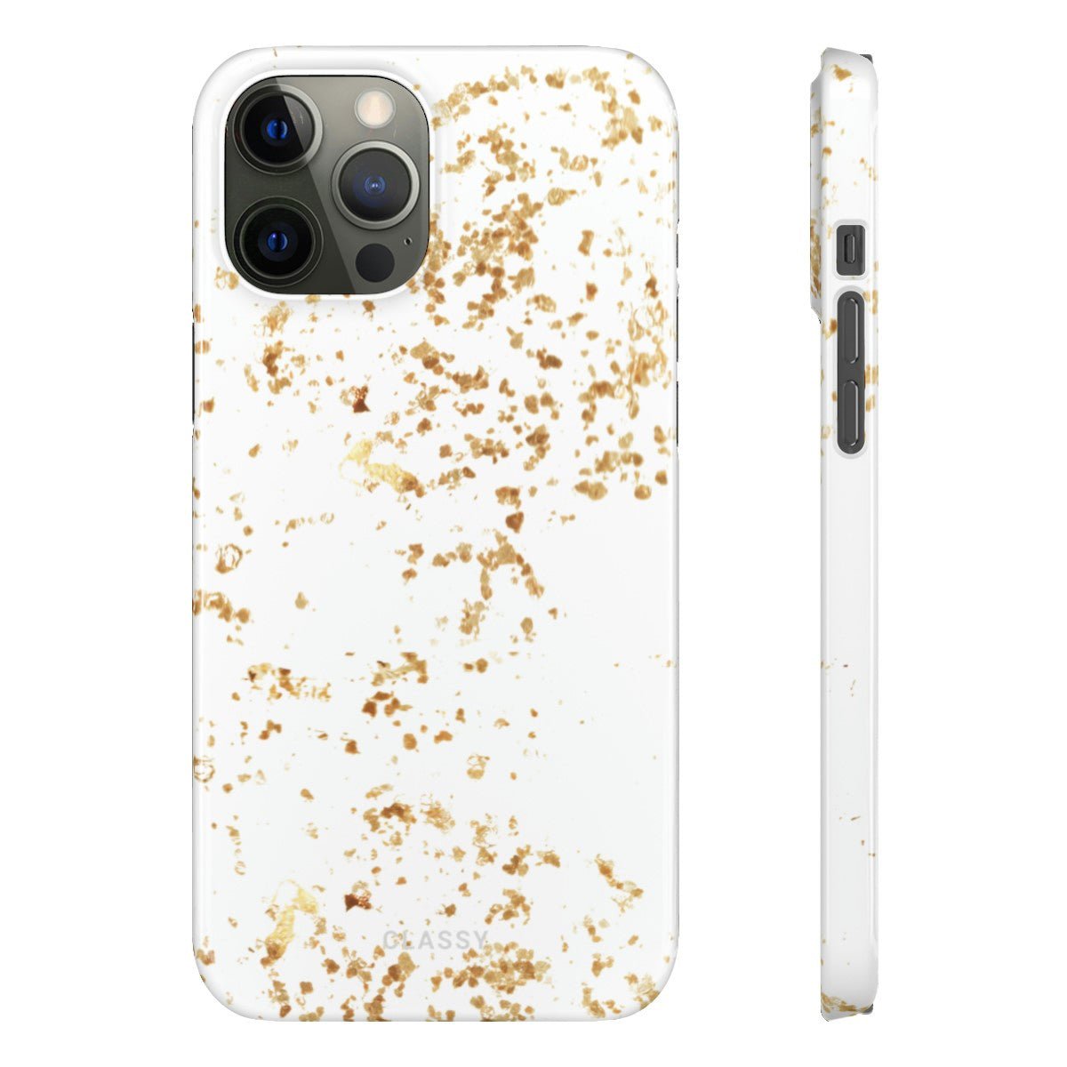 White and Gold Sprinkles Snap Case - Classy Cases - Phone Case - iPhone 12 Pro Max - Glossy -