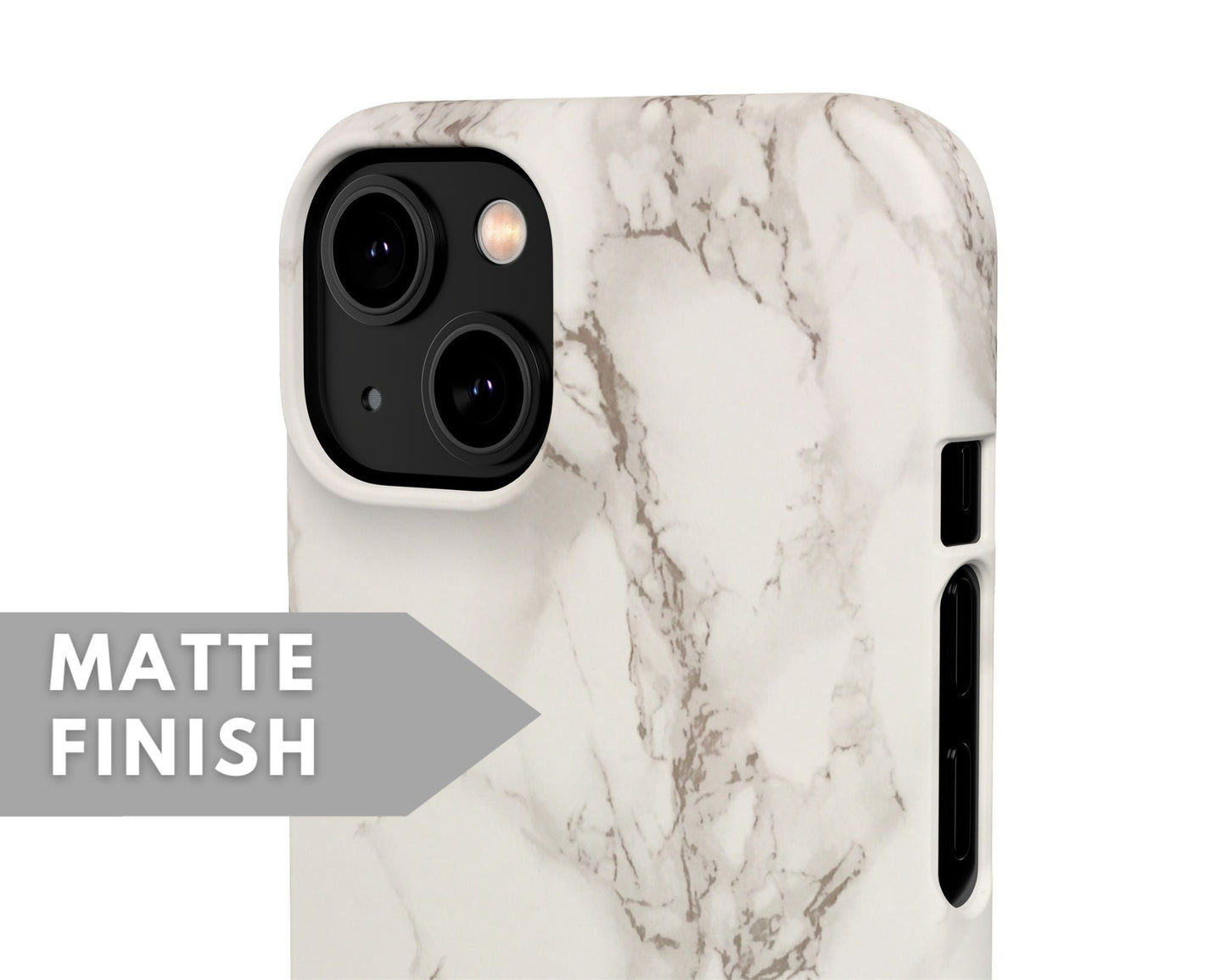 White and Gray Marble Snap Case - Classy Cases - Phone Case - iPhone 14 - Glossy -
